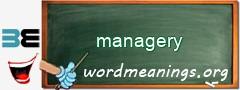 WordMeaning blackboard for managery